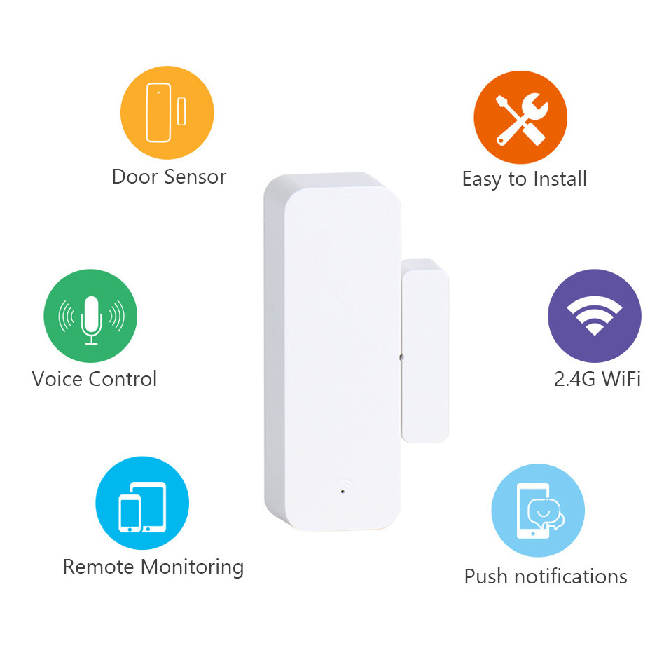 Tuya WiFi Door Sensor Smart Remote Control Open Closed Detector for Smartlife APP Wifi Window Sensor Work with Alexa Google Home