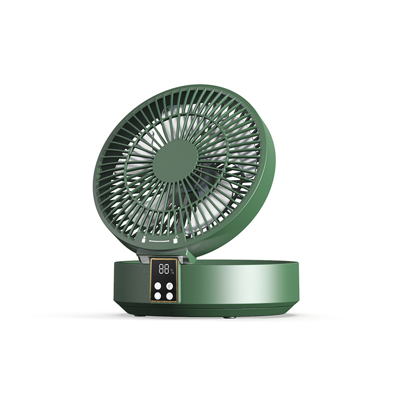 2024 new design desktop fan cordless with rechargeable battery ceiling fan with light portable to carry out for camping