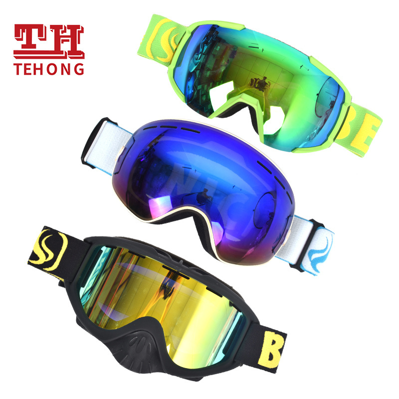 Colorful Lens Snowboard Goggles for Skiing High quality Frameless ski Goggles with adjustable strap