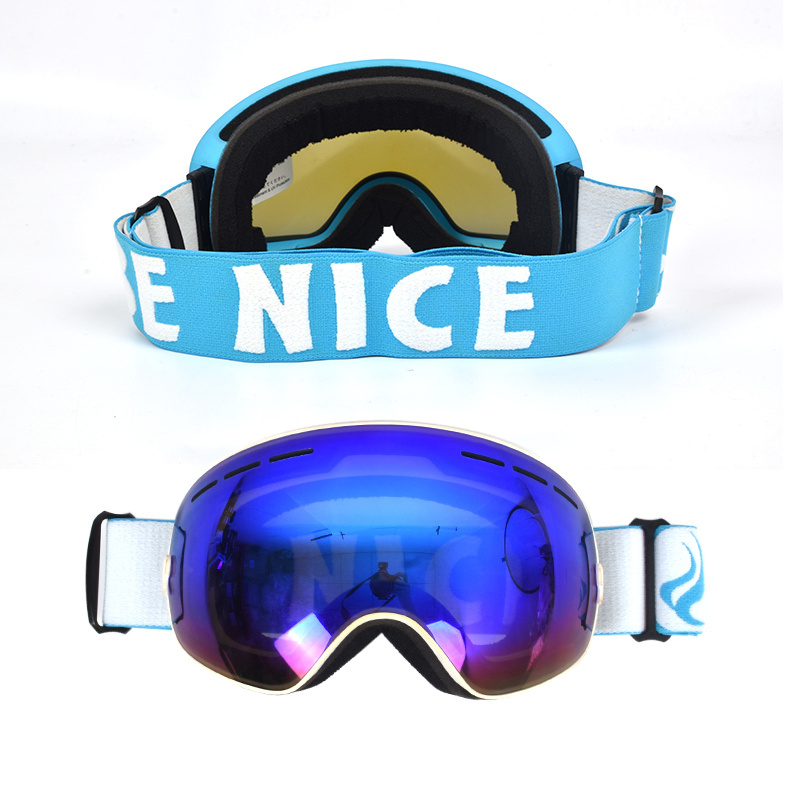 Colorful Lens Snowboard Goggles for Skiing High quality Frameless ski Goggles with adjustable strap