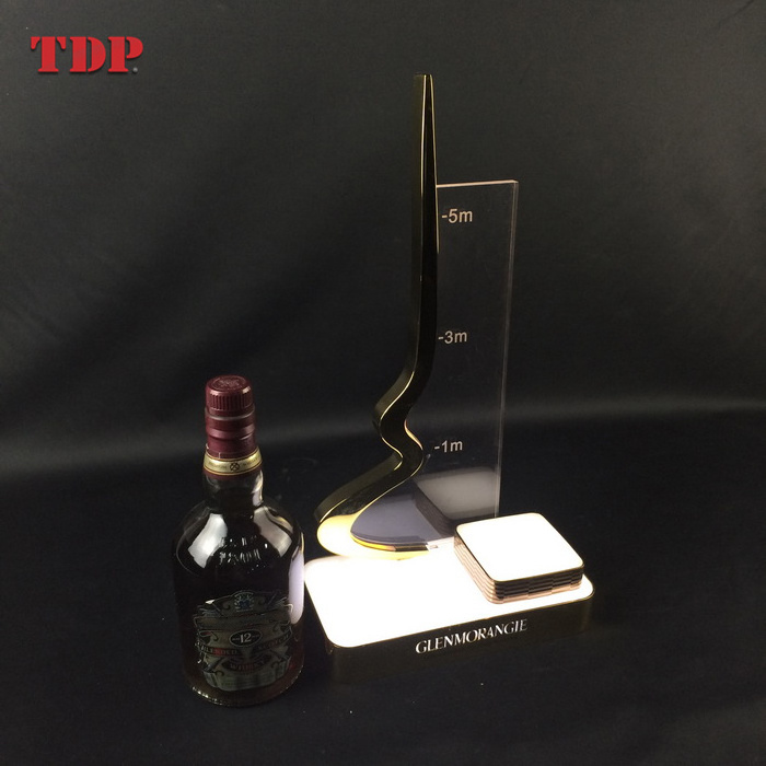 Custom Design Wholesale Acrylic Wine Bottle Glorifier Led Lighting Base Display