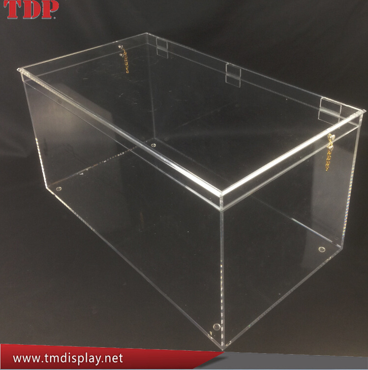 large decorative wholesale clear acrylic storage trunk household storage box with lid