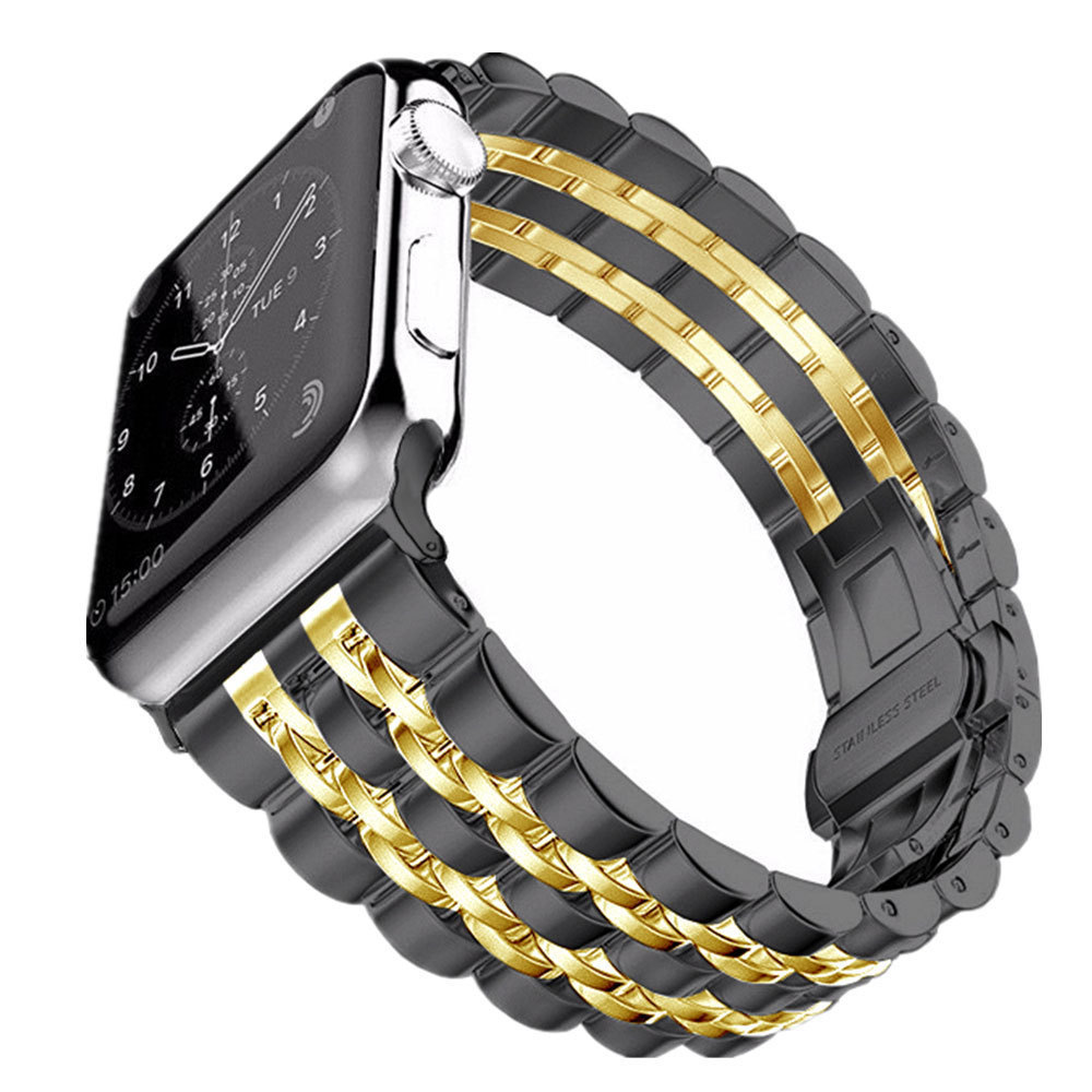 Suitable For Apple Watch Seven-Bead Stainless Steel Band Iwatch 8 Huawei Metal Smart Watch Band