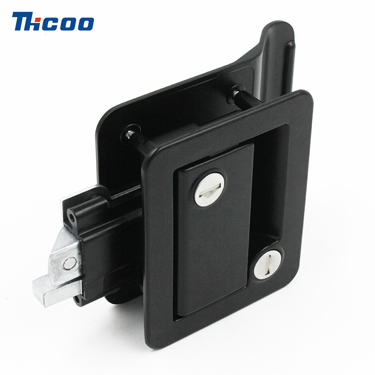 Black Handle Latch Camper Outdoor Lock RV Car Paddle Entry Door Lock Latch Handle Knob RV Door Locks For Caravan Trailer