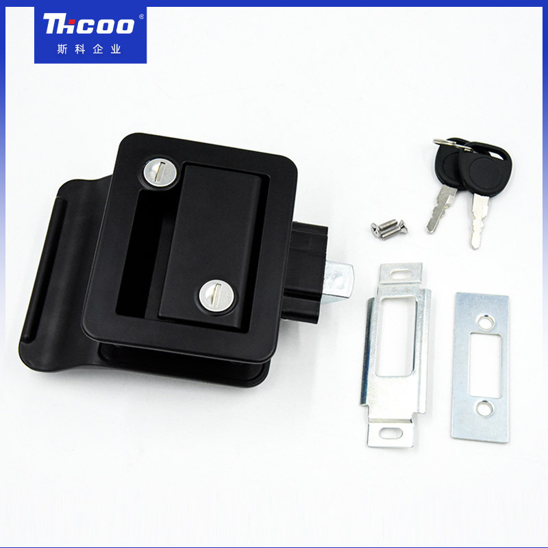 Black Handle Latch Camper Outdoor Lock RV Car Paddle Entry Door Lock Latch Handle Knob RV Door Locks For Caravan Trailer