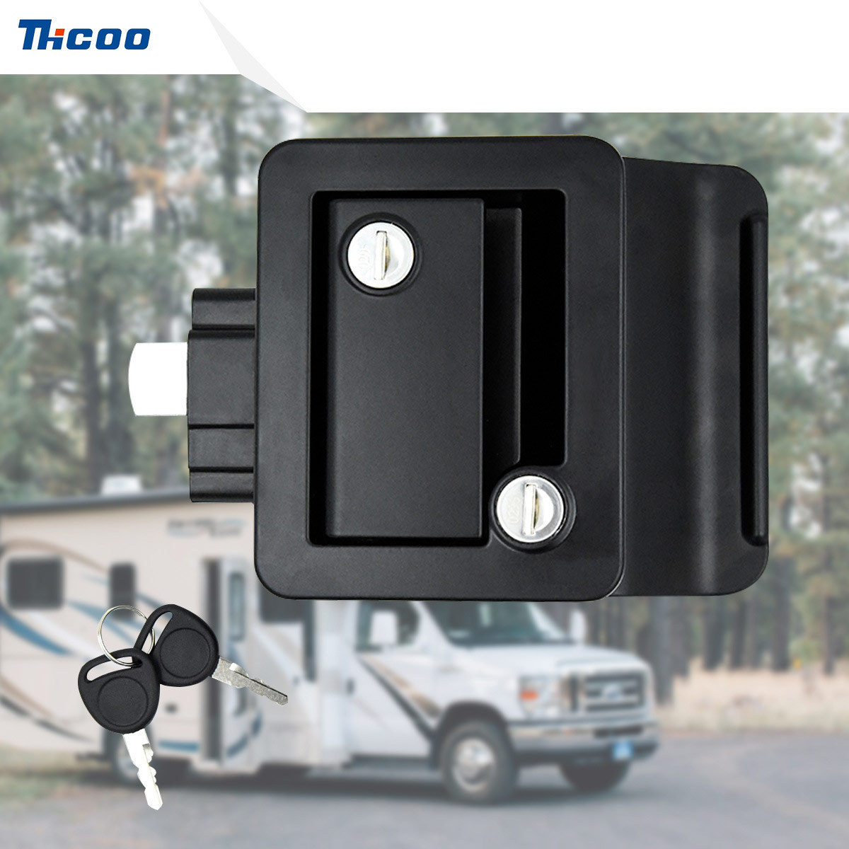 Black Handle Latch Camper Outdoor Lock RV Car Paddle Entry Door Lock Latch Handle Knob RV Door Locks For Caravan Trailer