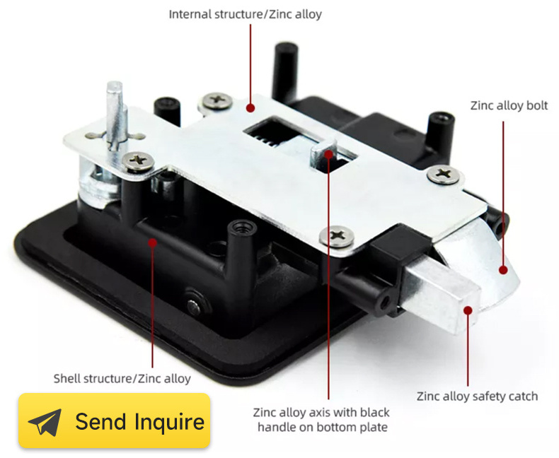 Black Full Metal Motorhome Camper Accessories RV Exterior Door Latches RV Entrance Door Latch Lock Paddle Deadbolt Lock