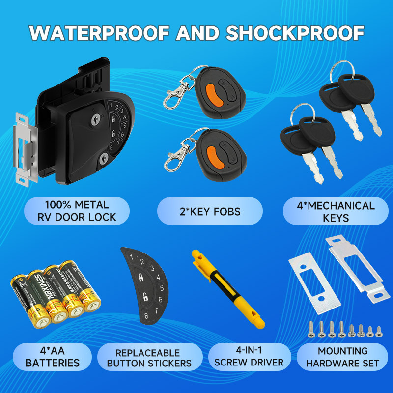 Camper Trailer Caravan RV Door Combination Lock RV Coded Lock Entry Door Handle Lock for Motorhome