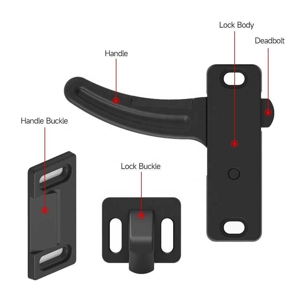 Black RV Camper Accessories Door Handle Aluminium Alloy Right or Left  Hand RV Screen Door Latch Replacement For Camper/Trailer