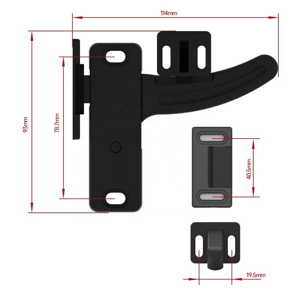 Black RV Camper Accessories Door Handle Aluminium Alloy Right or Left  Hand RV Screen Door Latch Replacement For Camper/Trailer