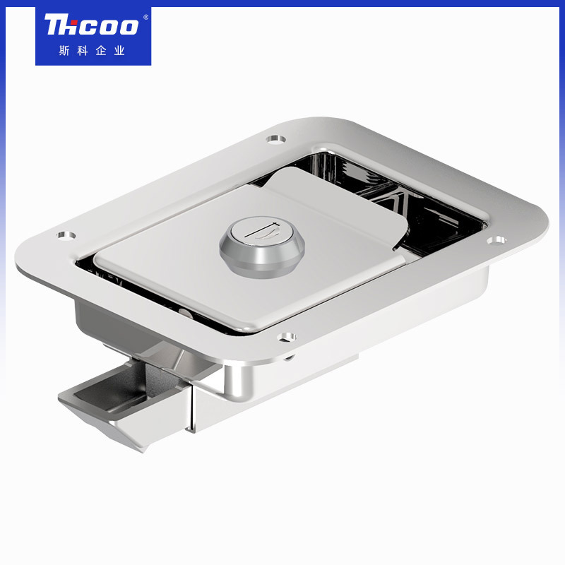 Silver Mirror-Polished 304 Stainless Steel Steel Special Vehicle Car Tool Box Locks Panel Flush Paddle Latch Lock A787