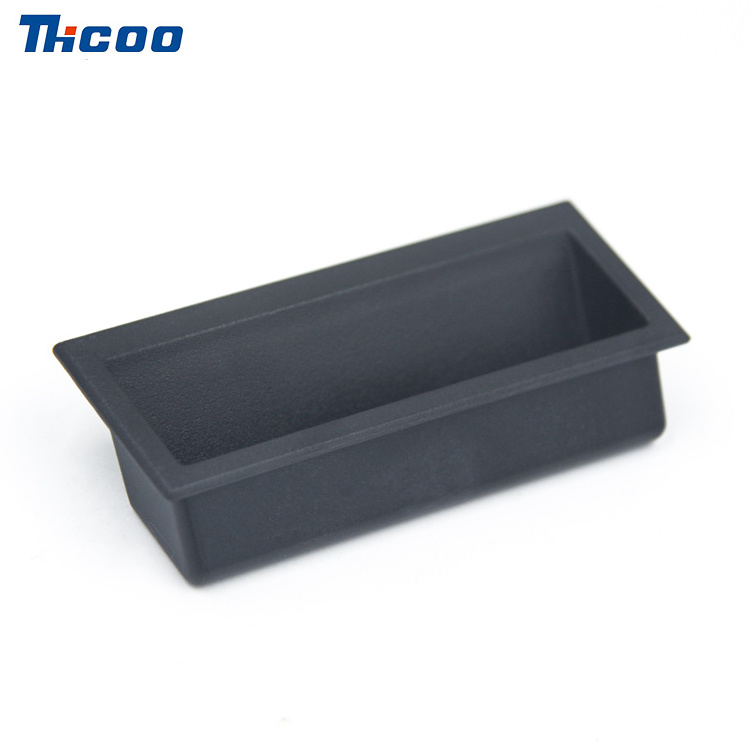 Plastic Pull Handle Built-in Cabinet Handle Embedded Concealed Industrial Plastic Pull Recessed Black Wholesale Traditional