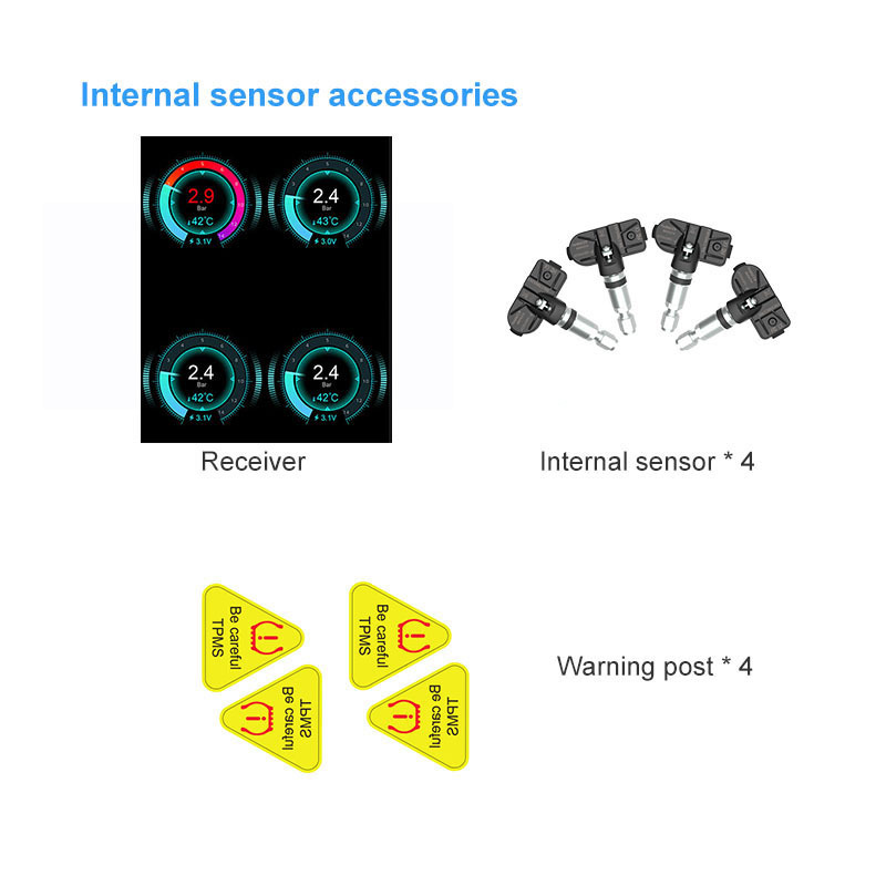 5.0 Bluetooth Ble TPMS Car for 2-10 Sensors Tire Pressure Sensor Monitoring System Mobile Phone Pressure with Bluetooth APP TPMS