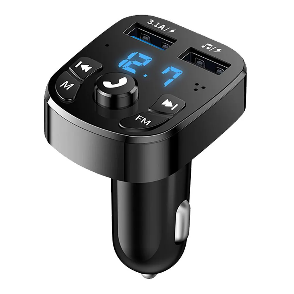 FM Transmitter Aux Modulator BLE 5.0 Wireless Handsfree Car Kit Car Audio MP3 Player with 3.1A Quick Dual USB Car Charger