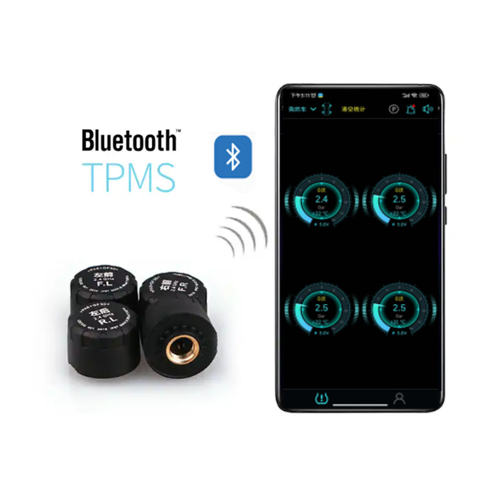 5.0 Bluetooth Ble TPMS Car for 2-10 Sensors Tire Pressure Sensor Monitoring System Mobile Phone Pressure with Bluetooth APP TPMS