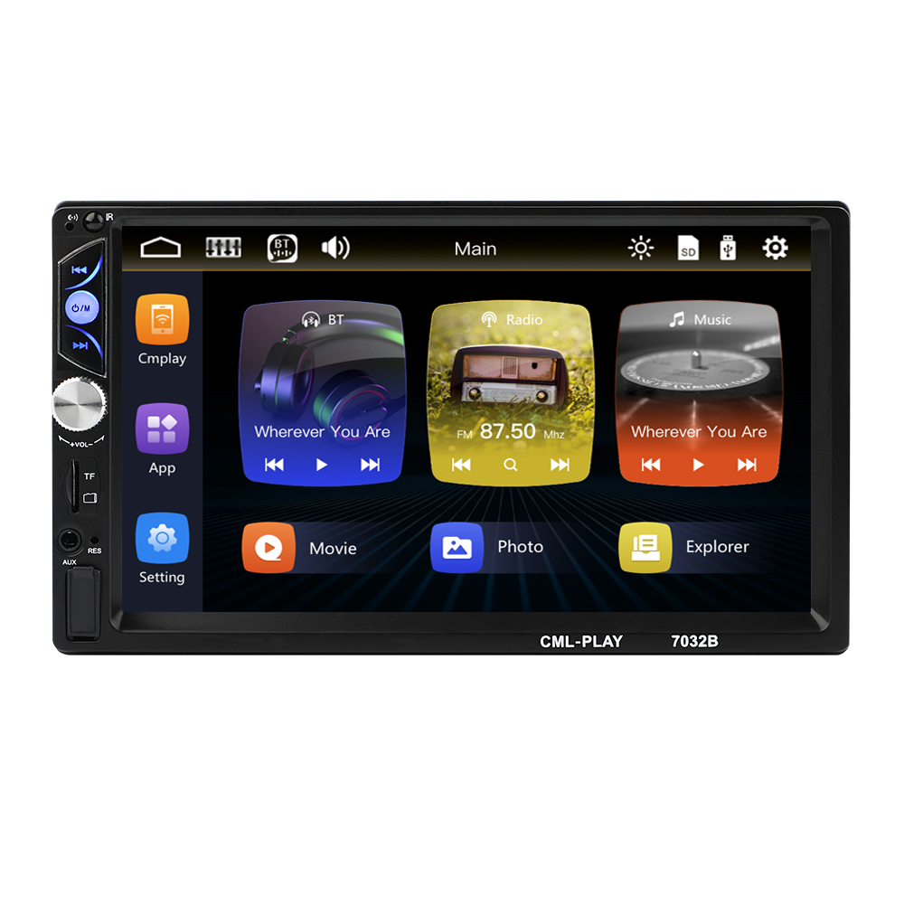 7032CP 2Din 7 Inch Car MP5 Player Mirror Link Auto Radio Video USB TF Carplay Car Stereo MP5 Player With Camera