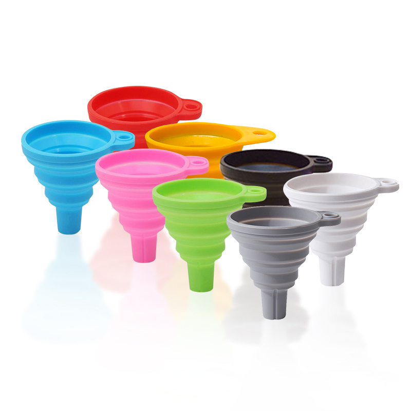 Factory Outlet  top seller liquid transfer foldable soft collapsible kitchen silicone funnel