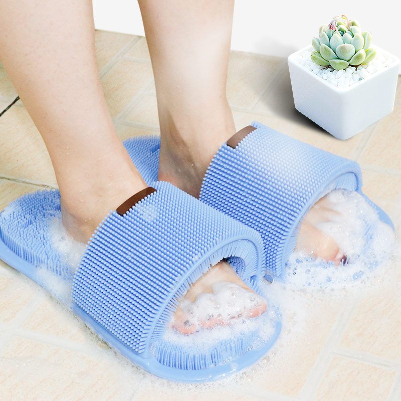 Silicone foot shower brush Bathroom Foot Scrubber Spas Massage Exfoliating Cleaning Slipper foot scrubber shower