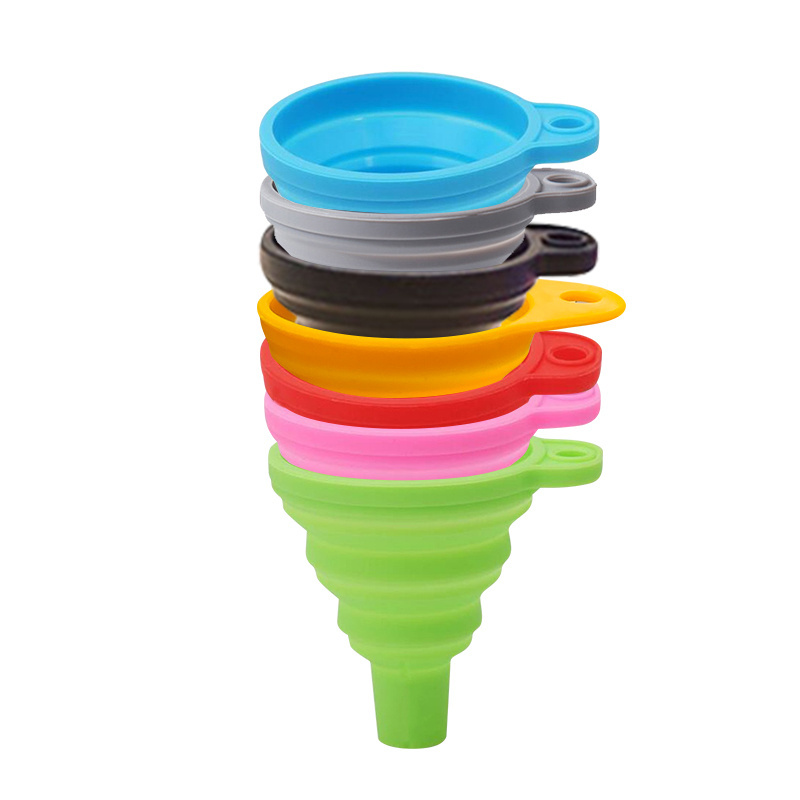 Factory Outlet  top seller liquid transfer foldable soft collapsible kitchen silicone funnel