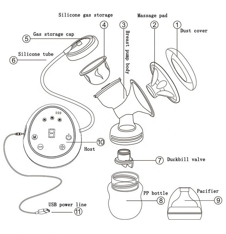 Electronic Bpa Free 180ml Pink Liquid Silicone Milk Baby & Products Feeding Supplies Popular Nurse Efficient Breast Pump