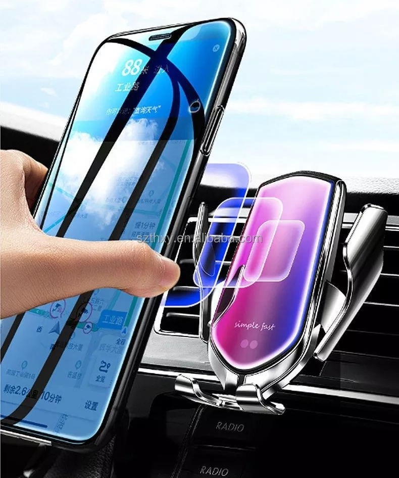 Wholesale 15W Support Qi Fast Charging Mobile Charger Wireless Acrylic Charger Plates Car Phone Holder Wireless Charger