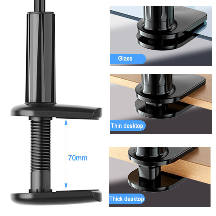 360 Rotating Gooseneck Lazy Wireless Charger Phone Holder Compatible with IOS and Android Phone Flexible Long Arm Holder