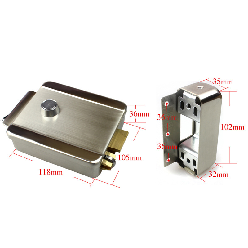 Security Electric Rim Lock Waterproof Card Electric Rim Lock Electric Door Locks For Aluminium Doors