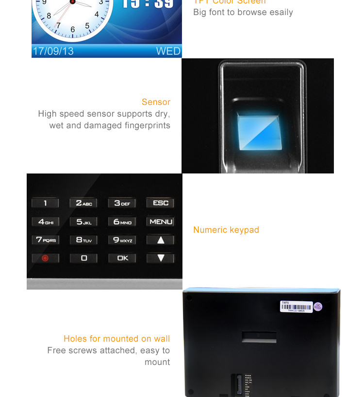 TIMMY Fingerprint 3G 4G Time Attendance Wireless Biometric Attendance Device With GSM