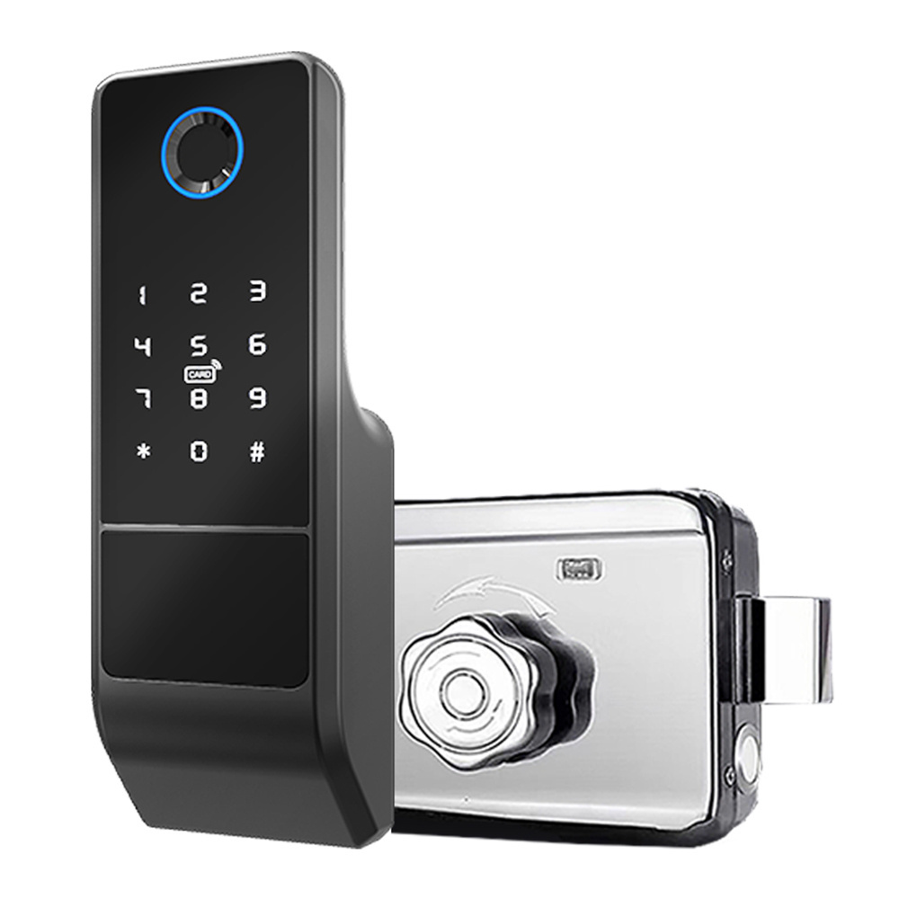 Tuya Wifi APP Biometric Finger Print Smart Door Lock Fingerprint Door Handle Digital Keyless Lock