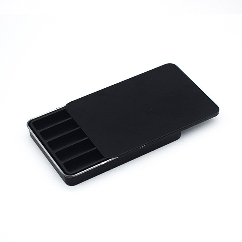 black colorful silvery children's Safety lock square sliding tin metal packing box for Cigarettes smoke scrap cut pipe tobacco