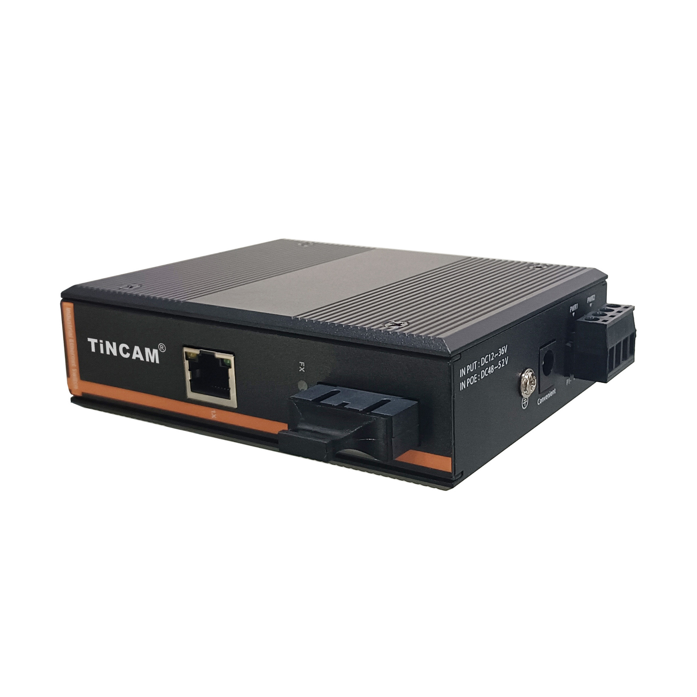 TiNCAM Gigabit Industrial Media Converter Multi Mode  550meter 65W PoE+ Switch Industrial Network Switch For CCTV Camera