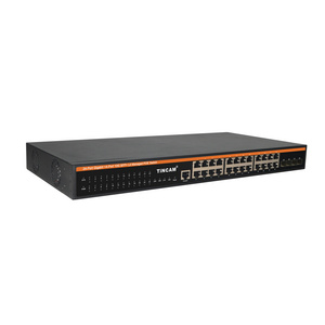 TiNCAM 24ch*1000M PoE Port Managed PoE Ethernet Switch With 4*10G SFP Module Network Rackmount Structure Switch 48V PoE Switch