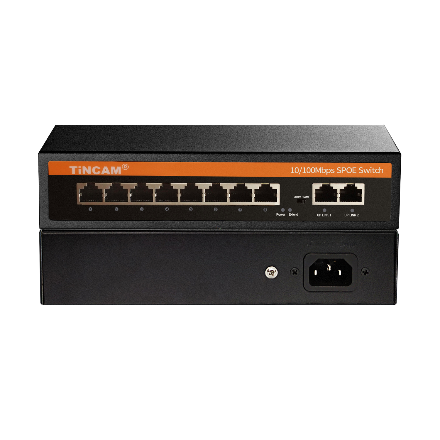 TiNCAM Poe Switch 8*SPOE+2*Cascade Port 10/100M Network Switch 8 Port Camera Security System Transmission Switches