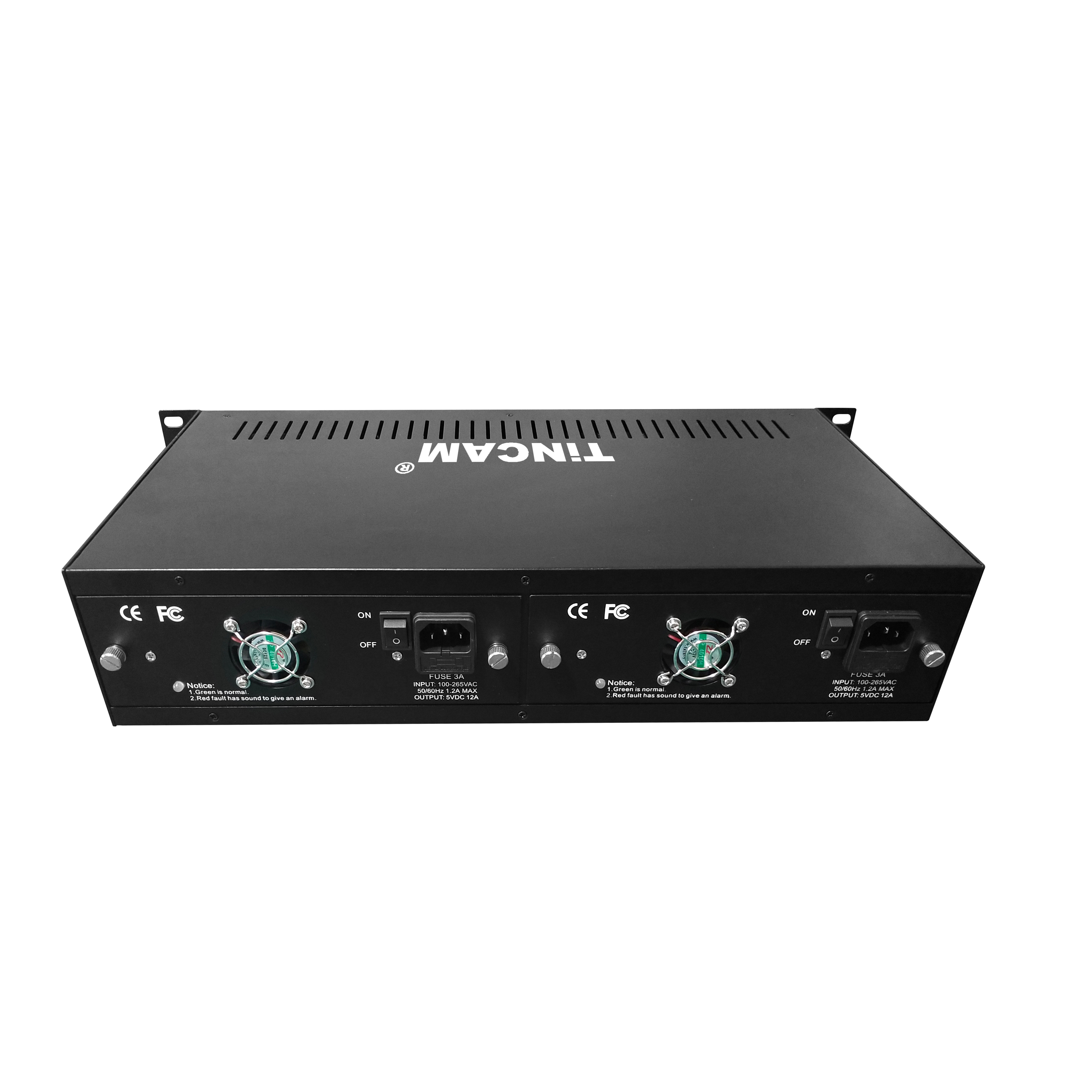 TiNCAM 14 Slots 1U/2U/3U Unmanaged Fiber Media Converter  Power Supply Rack Mount Chassis For IP Camera CCTV  Media Converter