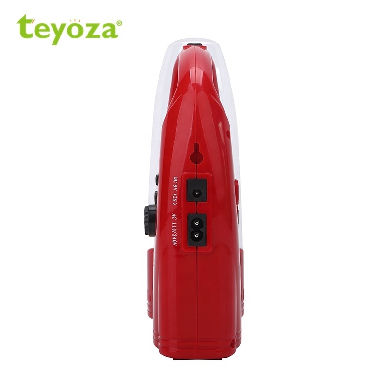 teyoza solar rechargeable emergency led lamp kit  portable lantern table light with output bulbs and FM Radio