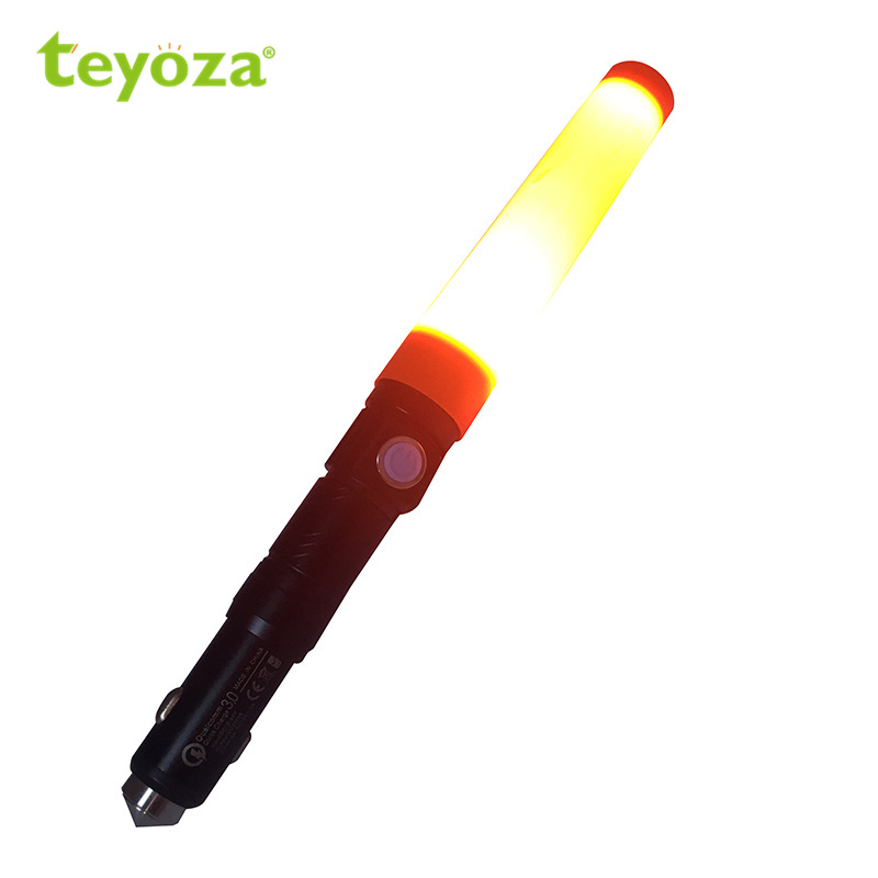 teyoza rechargeable Led home emergency flashlight handheld torch light with SOS light and USB power bank