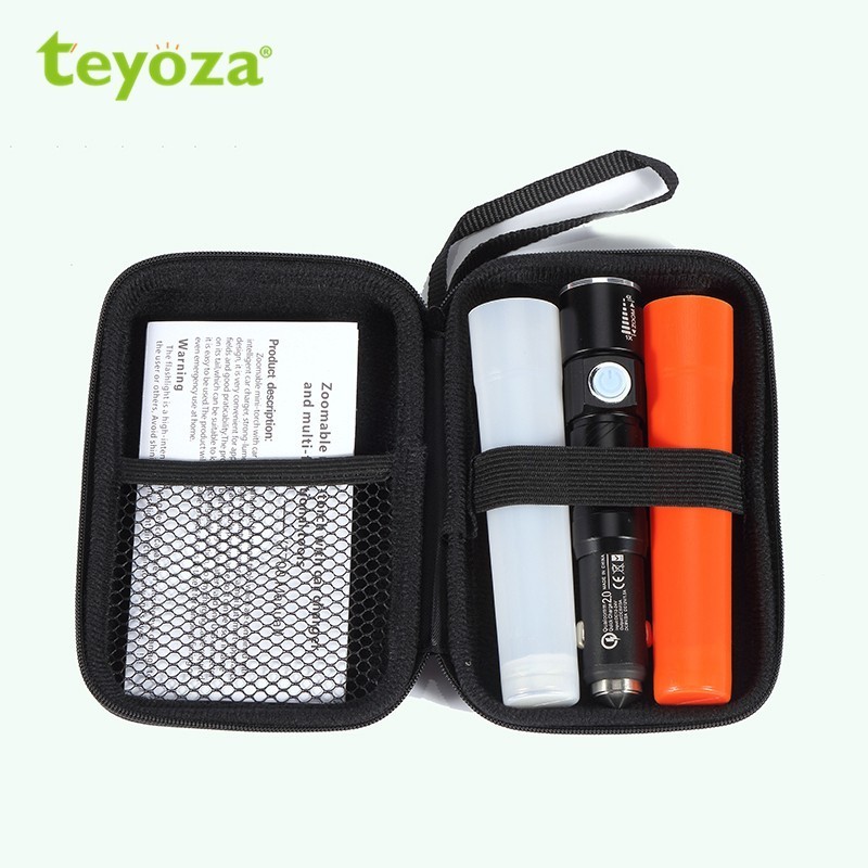 teyoza 650mAH lithium battery rechargeable USB mini led torch light waterproof flashlight