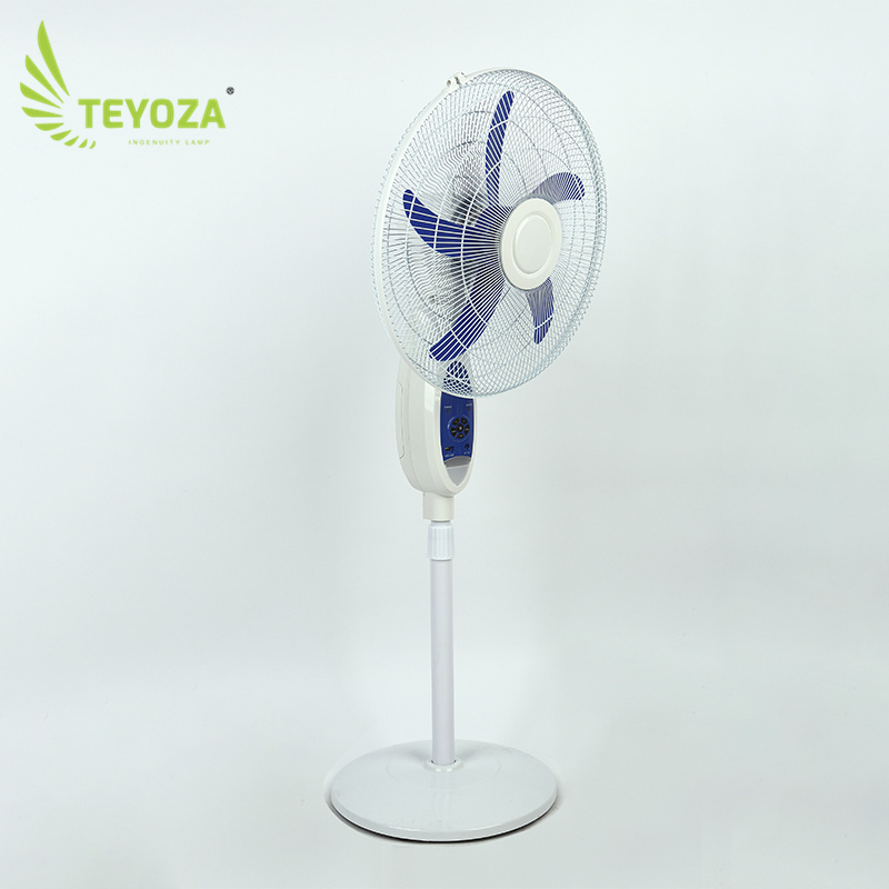 teyoza home 18 inch electric standing fan rechargeable solar stand fan with remote and USB point