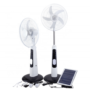 teyoza 16 inch rechargeable standing solar powered fan with remote and light