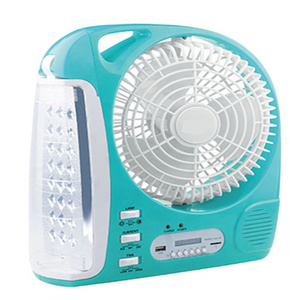 teyoza solar battery fan mini table fan f rechargeable fan light with radio