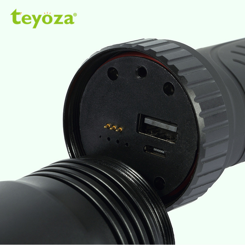 teyoza Rechargeable Portable Rotate Tactical tactical flashlight rechargeab Torch Powerful Waterproof  Diving led Flashlight