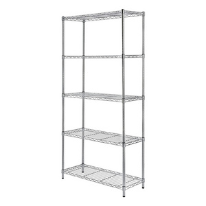 805lbs Loading Weight Per Steel Shelf 5 Tiers NSF Metro Office Industrial Storage Racking Wire Metal Shelving in Chrome Finish