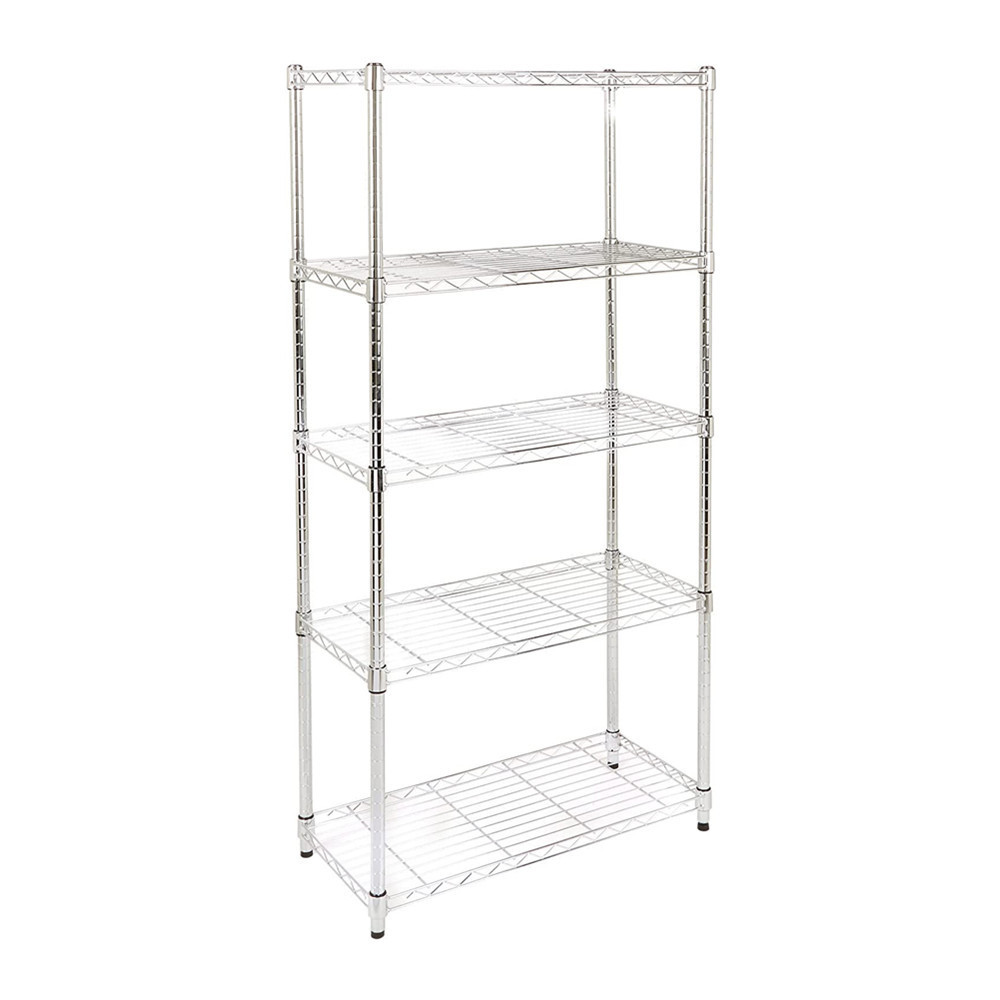 805lbs Loading Weight Per Steel Shelf 5 Tiers NSF Metro Office Industrial Storage Racking Wire Metal Shelving in Chrome Finish