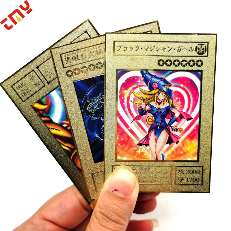 New Kids Gift Cartoon UV Japanese France Germany English Version MEGA EX Trading Cards Carte Metal For Playing Game Card