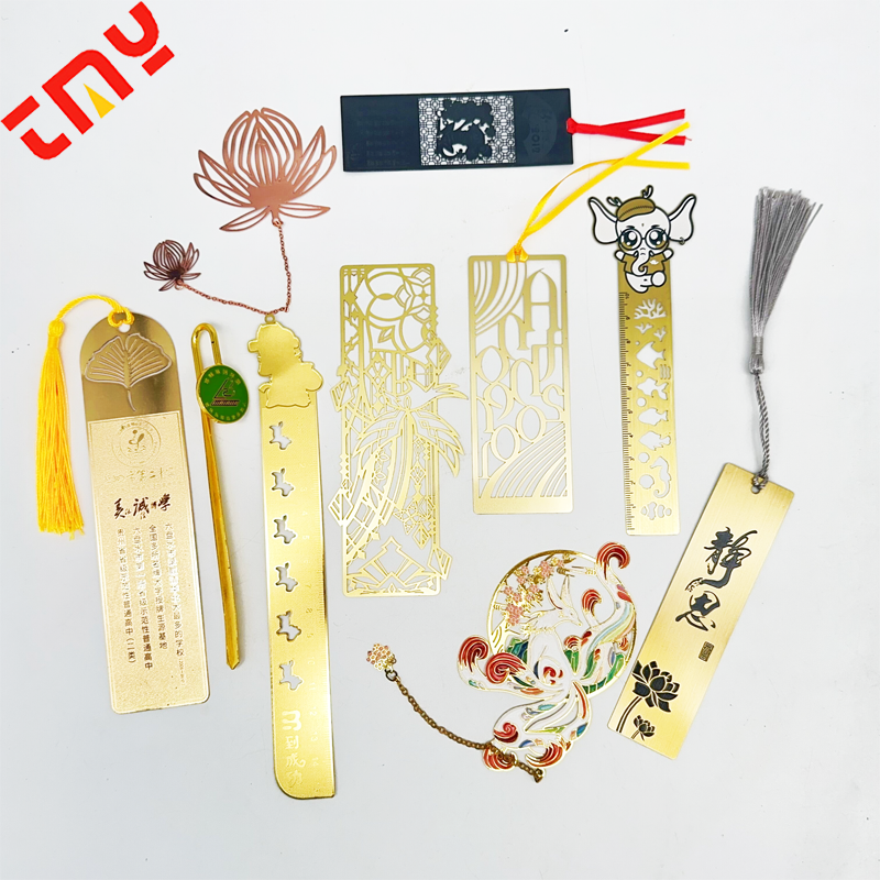 Wholesale Promotional  Gifts Personalized Custom Shape Gold Book Mark Blank Unique Anime Cute Metal Bookmarks For Books