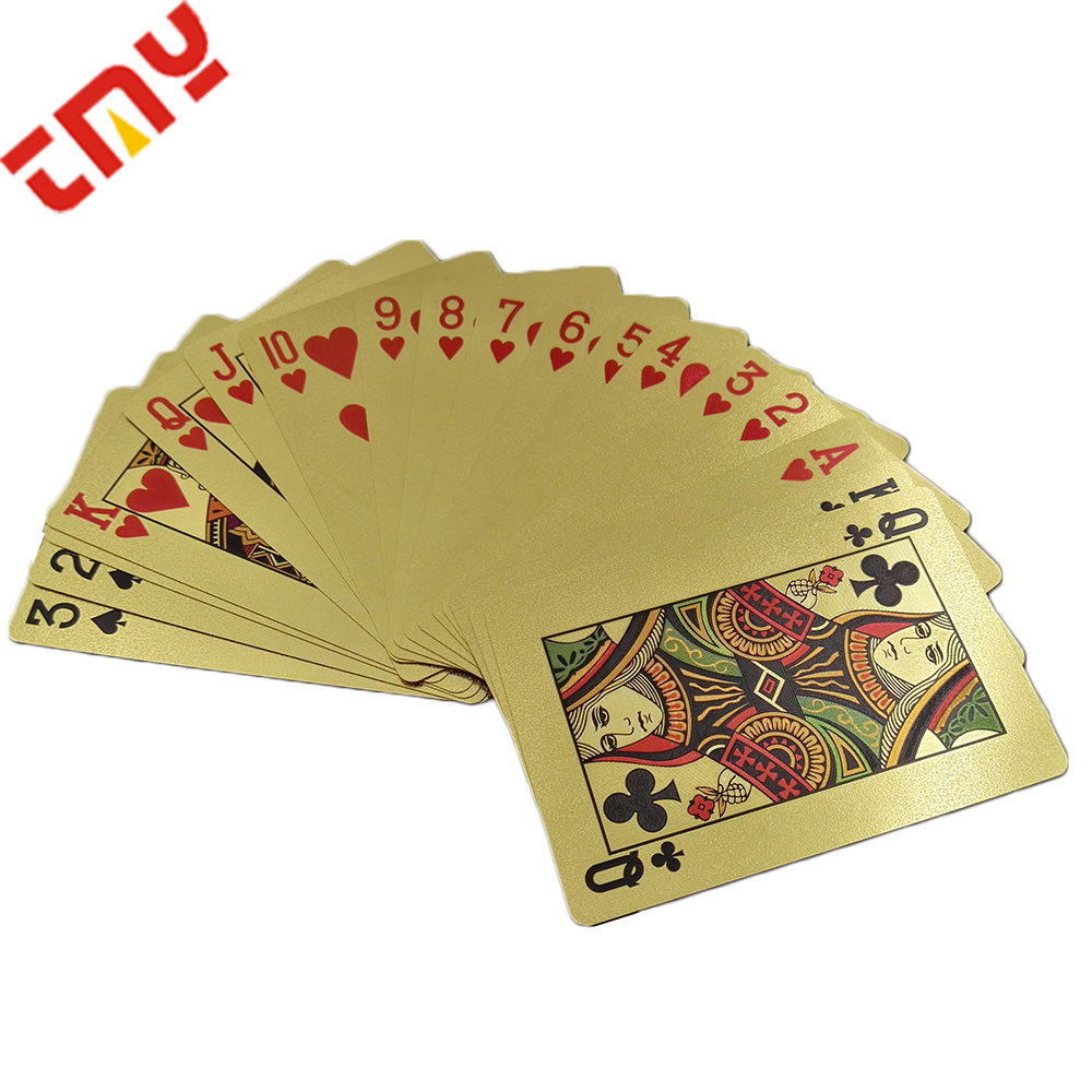 24K Gold Foil Plated Playing Cards Dubai With Box,Golden 999.9 Gold Plated Playing Cards