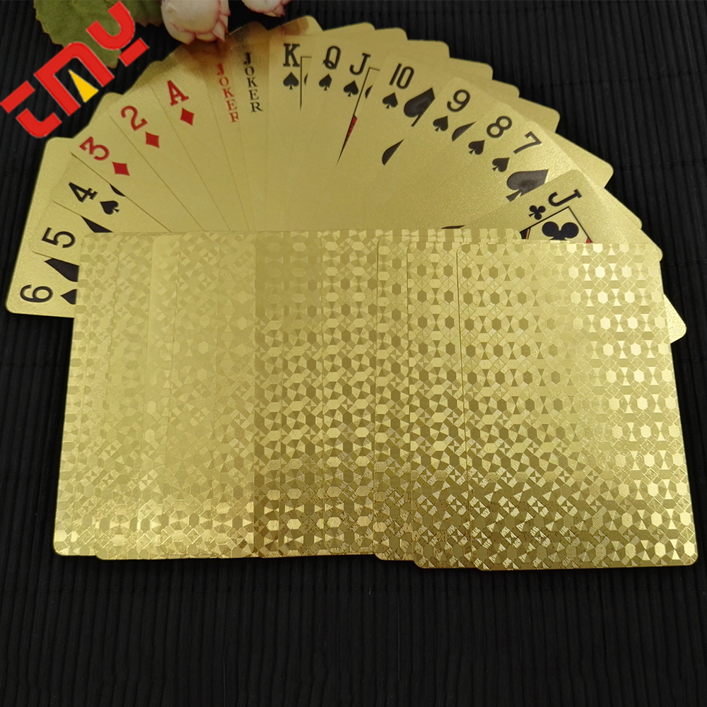 24K Gold Foil Plated Playing Cards Dubai With Box,Golden 999.9 Gold Plated Playing Cards