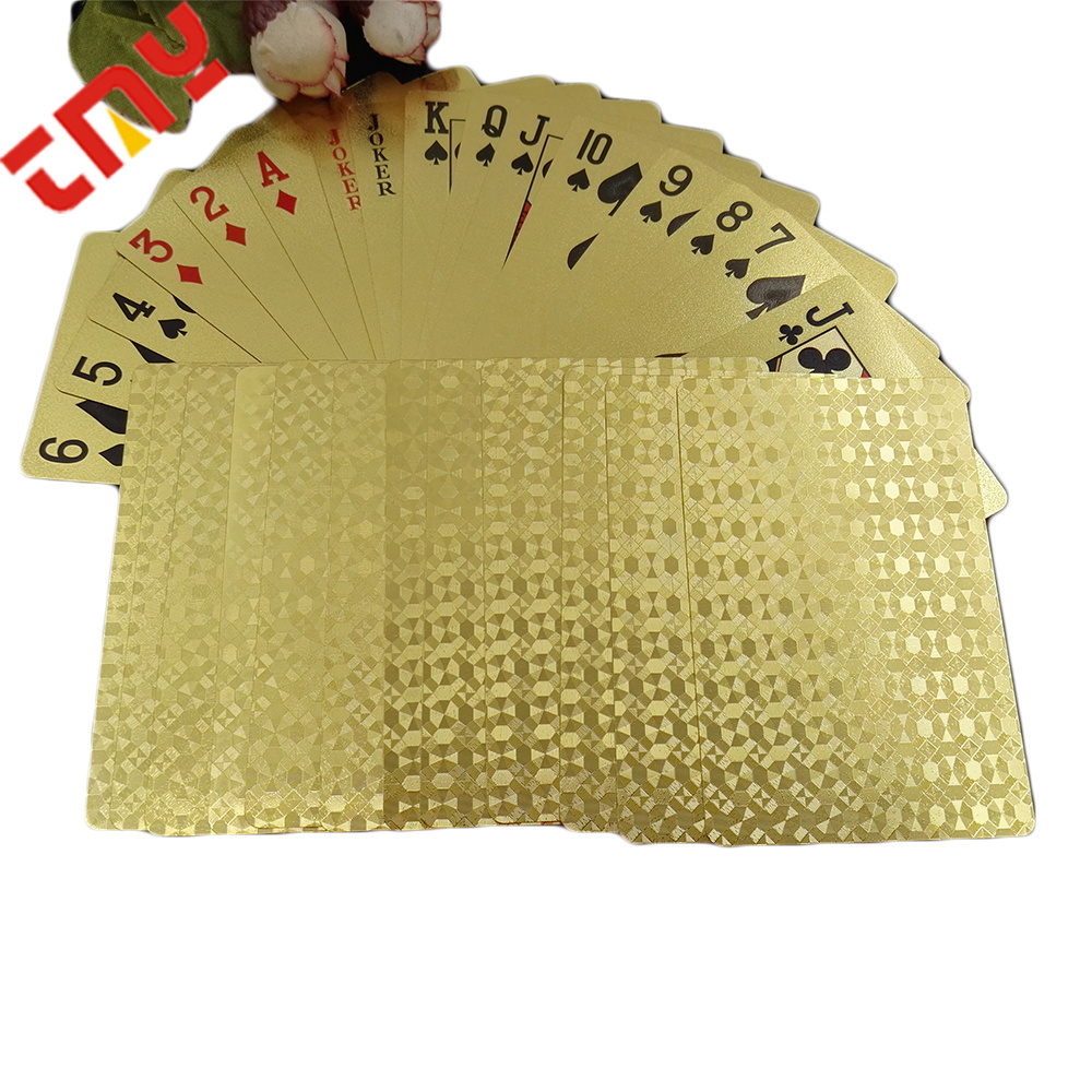 24K Gold Foil Plated Playing Cards Dubai With Box,Golden 999.9 Gold Plated Playing Cards