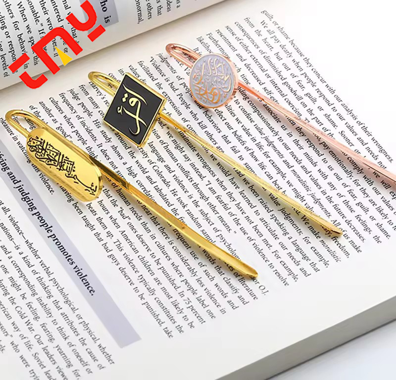 Wholesale Promotional  Gifts Personalized Custom Shape Gold Book Mark Blank Unique Anime Cute Metal Bookmarks For Books