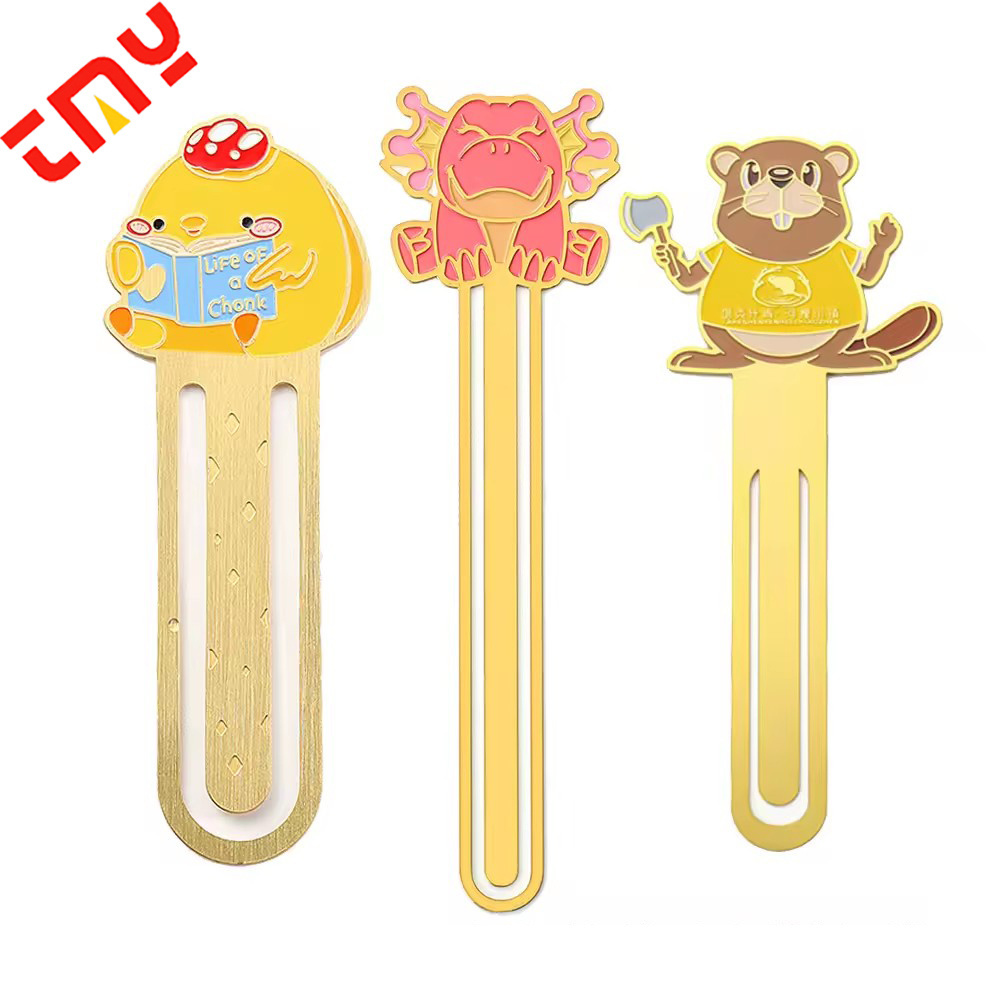 Wholesale Promotional  Gifts Personalized Custom Shape Gold Book Mark Blank Unique Anime Cute Metal Bookmarks For Books